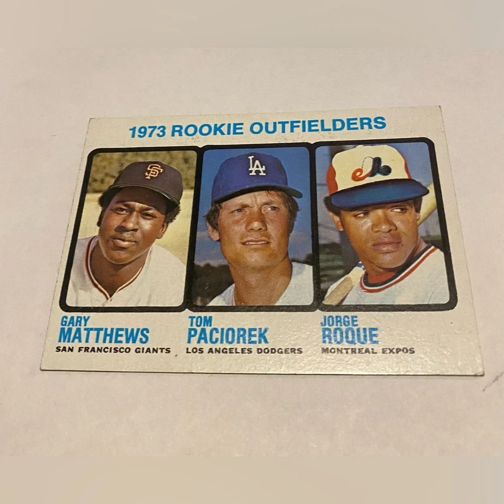 Gary Matthews/Tom Paciorek/Jorge Roque 1973 RC Rookie Topps Baseball Card
